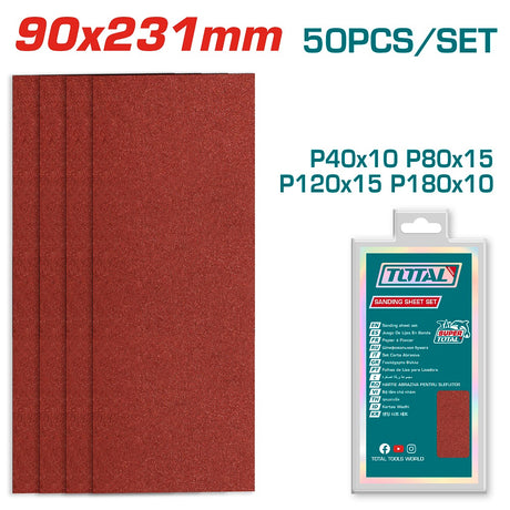 total carta vetrata rettangolare 21x9 cm set 50 pz ean 6942210223548