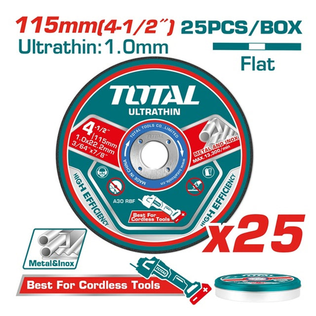total disco da taglio ultrafino metalloinox total set 25 pz ean 6976057333344