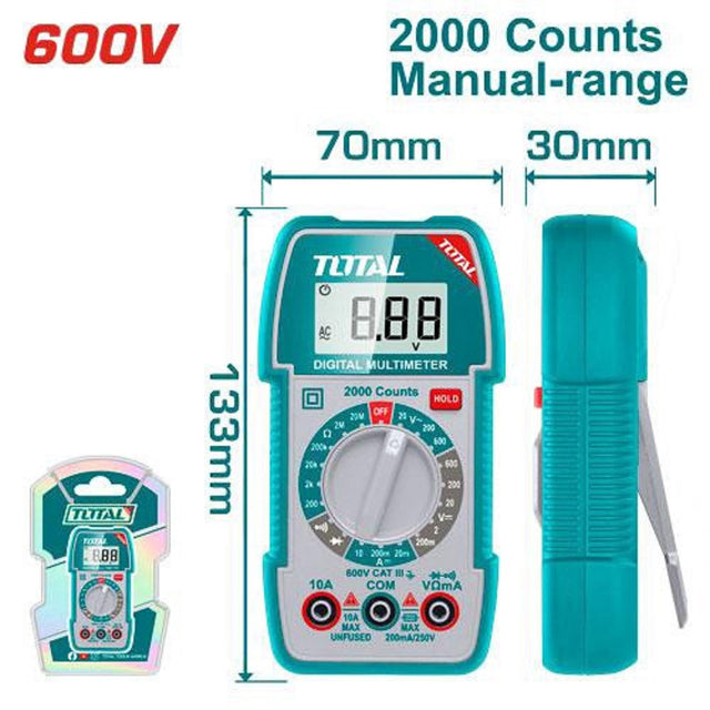 total tester digitale misuratore di tensione e corrente total 600 v ean 6923736765897
