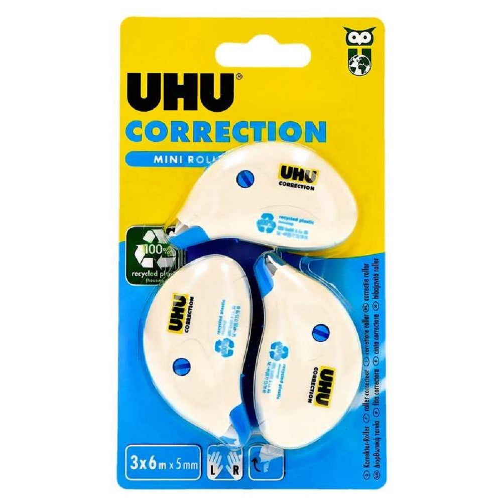 uhu bostik correttori mini roller uhu 3 pz da 6 mt 5 mm ean 4026700507157