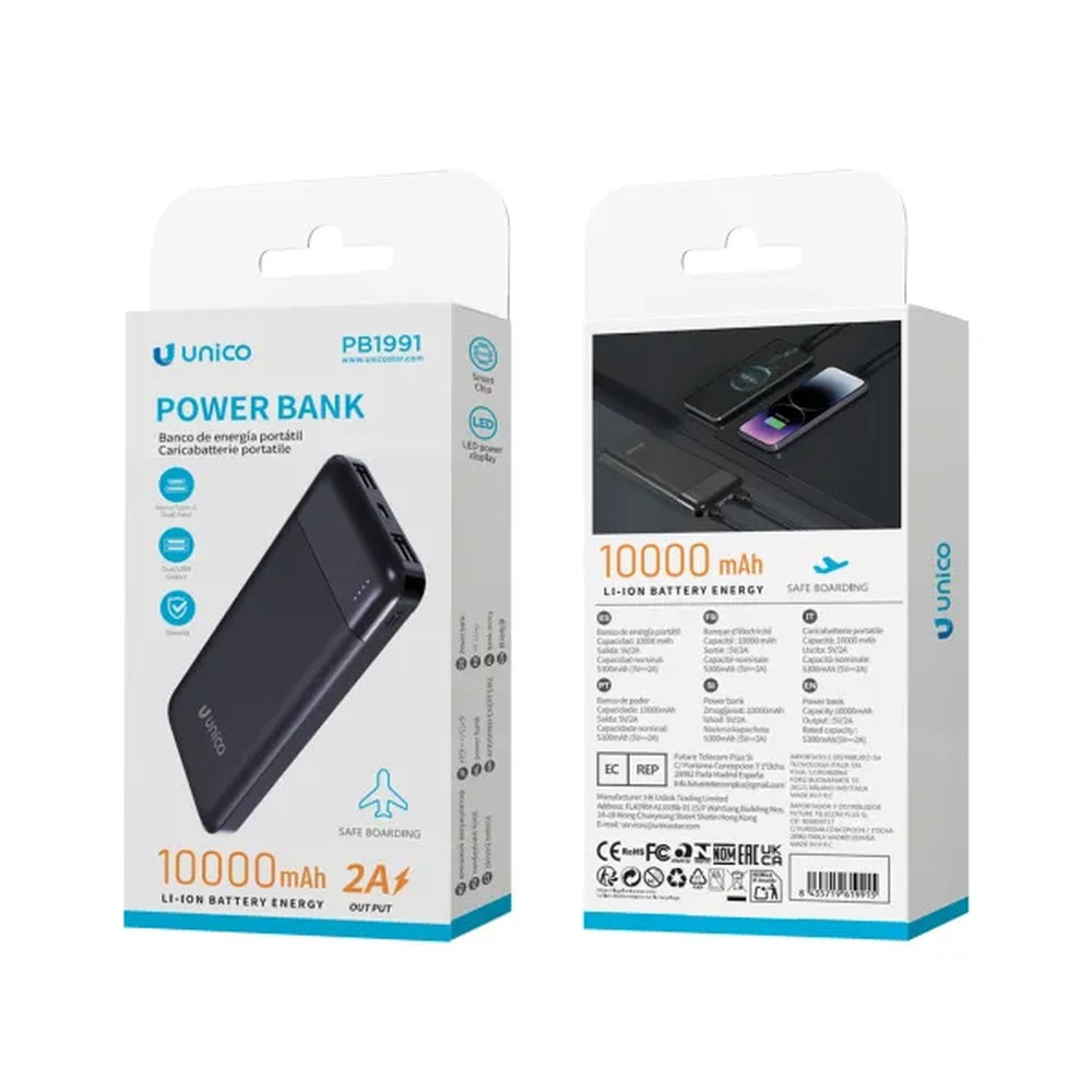 unico power bank 10000mah nero ean 8435719619915