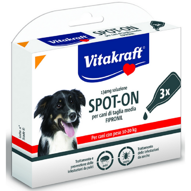 vitakraft antiparassitario vitakraft spot on cani 10 20 kg 3 fialette ean 8007229353674