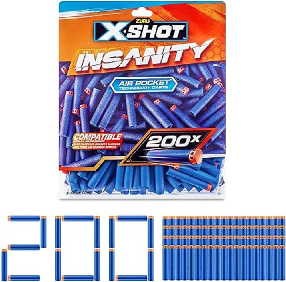 zuru x shot insanity munizioni kit di ricarica 200 dardi ean 4894680028128