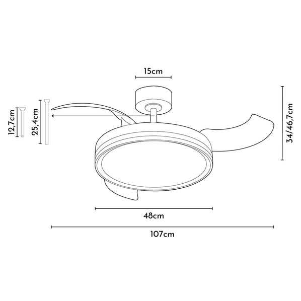 arteconfort ventilatore notus 30w led 3pale estr bianco ean 8435486146843