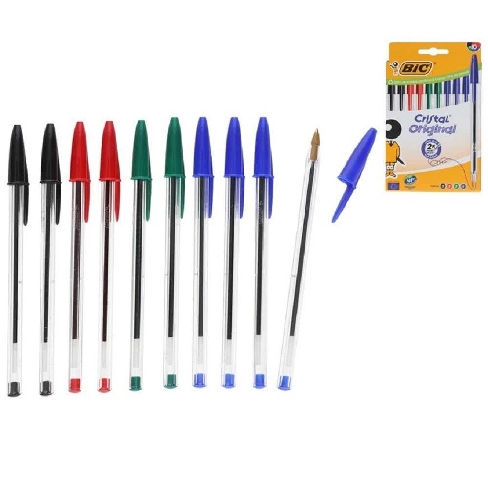 bic italia penna a sfera bic cristal original 10pz assortiti ean 3086123734760