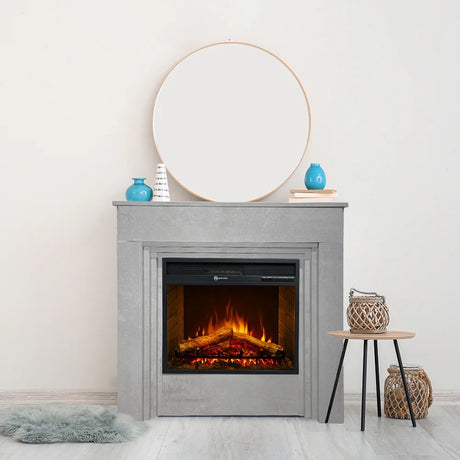divina fire camino elettrico da terra bellini legno cemento ean 8056157809128