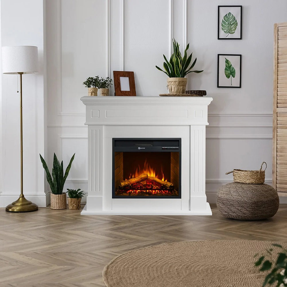 divina fire camino elettrico da terra cambridge legno bianco ean 8056157804789