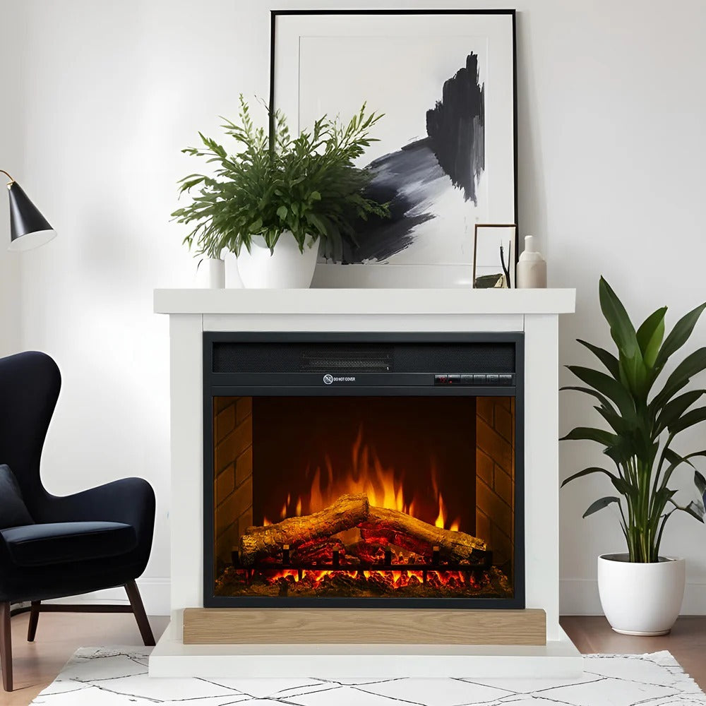 divina fire camino elettrico da terra stoccolma legno bianco ean 8056157809050