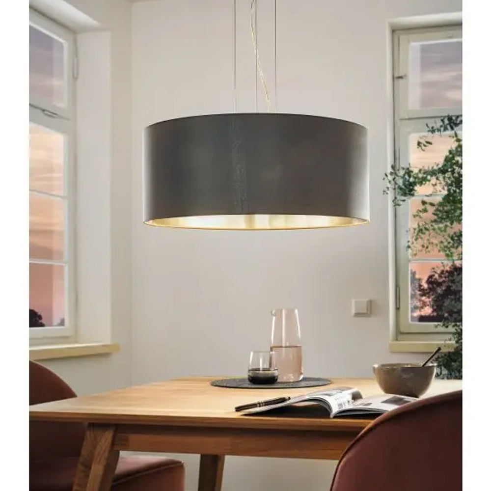 eglo sospensione maserlo d 53 3x60w grigia ean 9002759316068