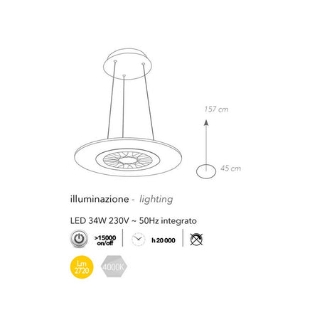 fan europe lighting lampadario eternity led ean 8031440365420