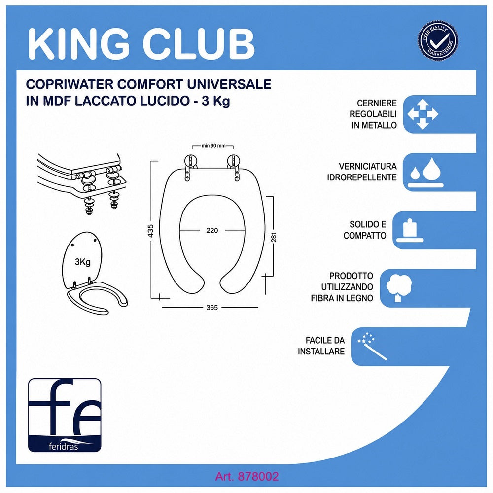 feridras copriwater king club universale comfort in mdf ean 8033237845559