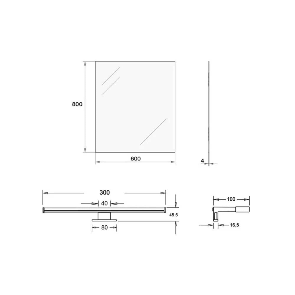 feridras specchio con lampada 60x80 179303 ean 8056471558252