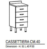 formula 1 cassettiera cucina federica 40 cm bianca ean 9972015122040