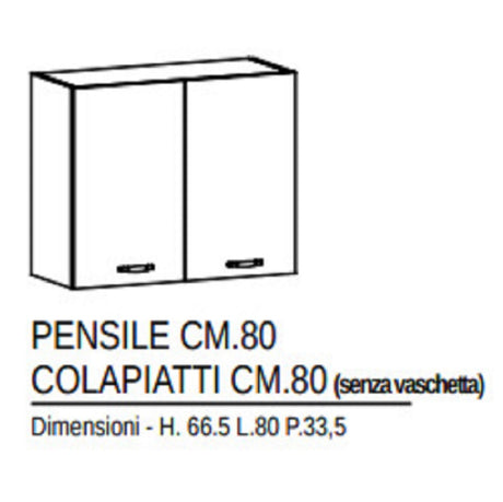 formula 1 pensile scolapiatti cucina federica 80 cm bianco ean 8032770673087