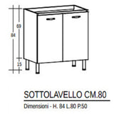 formula 1 sottolavello cucina federica 80 cm bianco ean 9972015204883