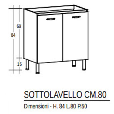formula 1 sottolavello cucina federica 80 cm olmo ean 9972015080838