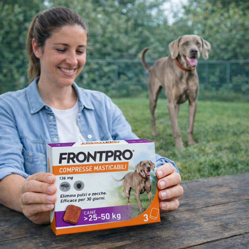 frontline antiparassitario frontline frontpro cani 25 50 kg 3 compresse ean 4064951003738