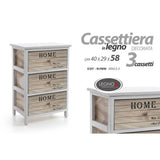gicos cassettiera 3 cassetti in legno decorata home 40x29x58 cm ean 8025569815850