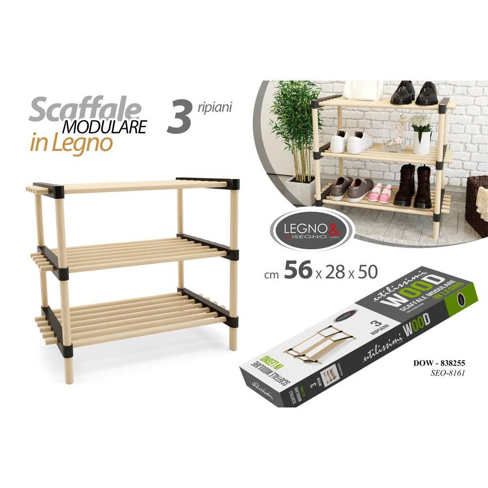 gicos scaffale modulare 3 ripiani 56x28x50 ean 8025569838255