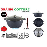 grandi cotture pentola granito 28 con coperchio ean 8032591302531