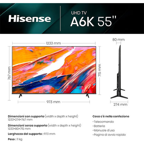 hisense tvc 55 ultra hd hisense 4k 55a6k ean 6942147491119