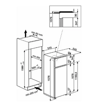 indesit frigo da incasso indesit 2 porte 54x157 cm ean 8050147670989