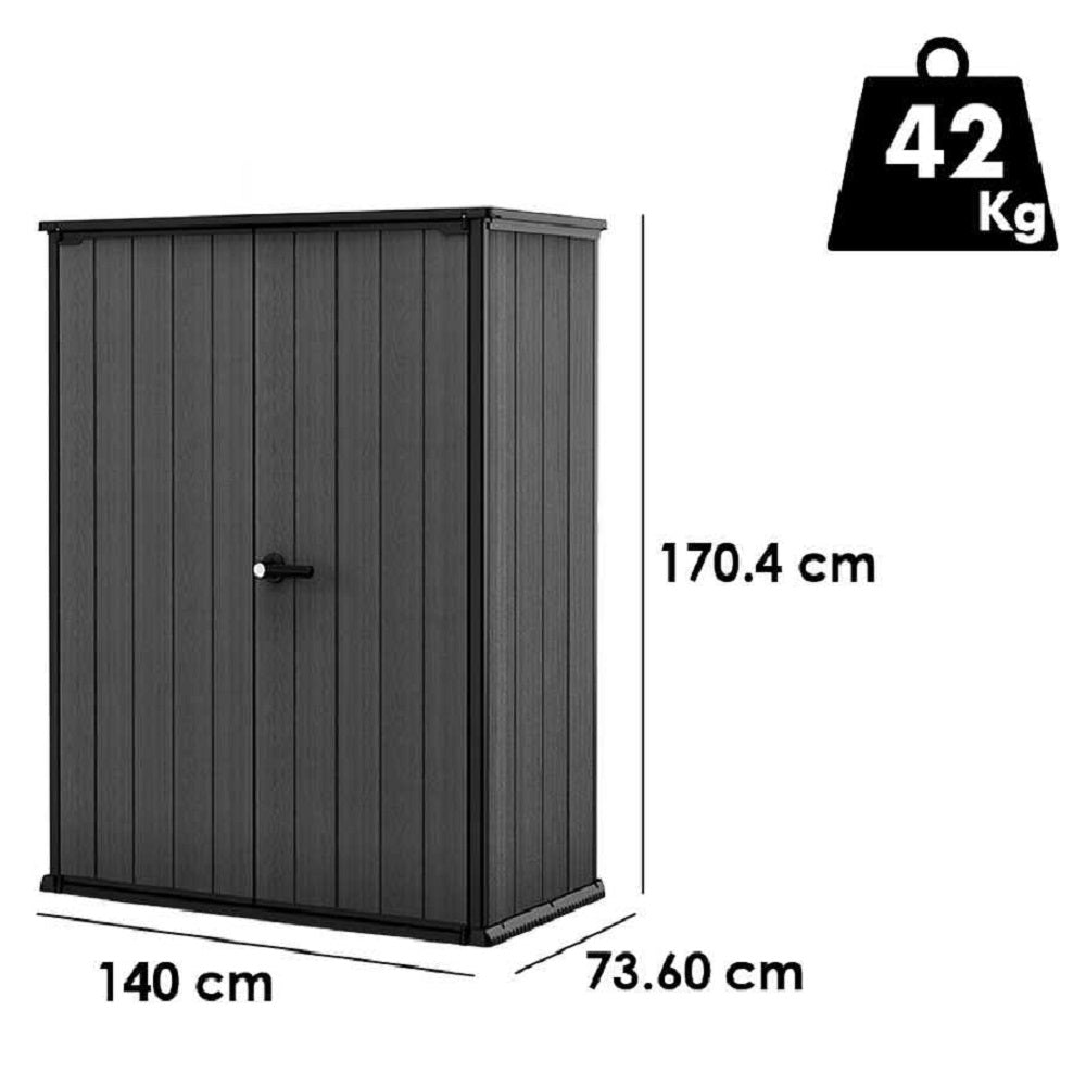 keter armadio portattrezzi cortina 140x73x170 cm ean 7290112637475