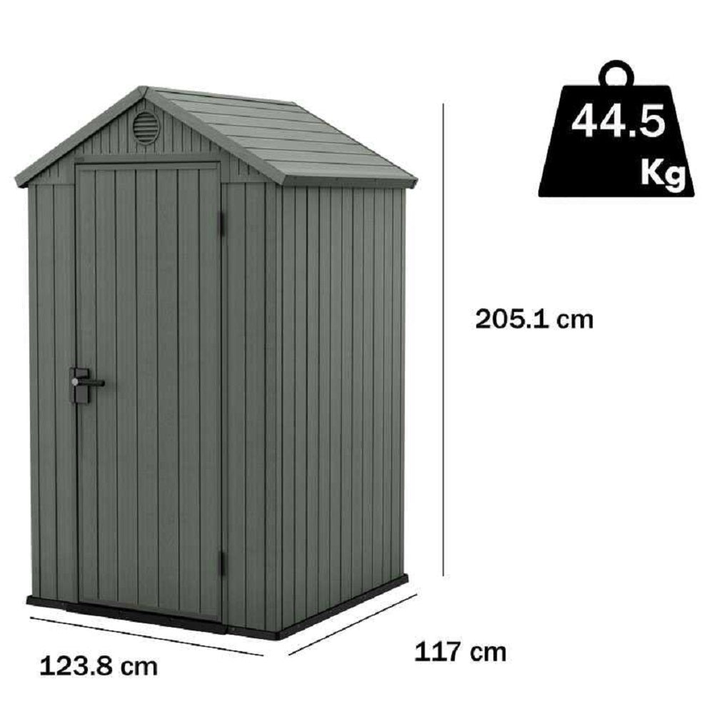 keter casetta darwin evotech verde 124x117x205 cm ean 7290112638366