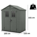 keter casetta darwin evotech verde 190x122x221 cm ean 7290112638298