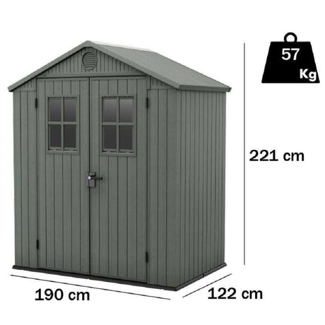 keter casetta darwin evotech verde 190x122x221 cm ean 7290112638298