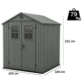 keter casetta darwin evotech verde 190x183x221 cm ean 7290112638304