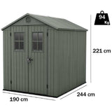 keter casetta darwin evotech verde 190x244x221 cm ean 7290112638311
