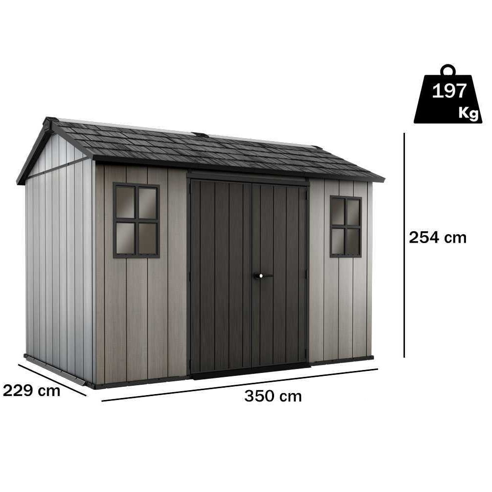 keter casetta oakland duotech grigia 350x229x254 cm ean 7290106934139