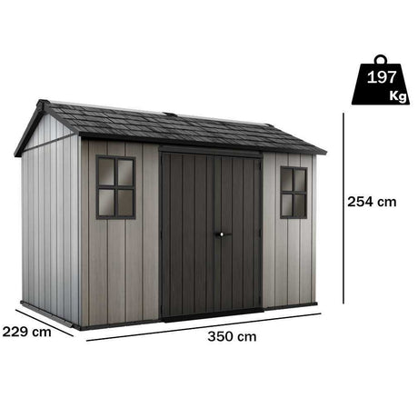 keter casetta oakland duotech grigia 350x229x254 cm ean 7290106934139
