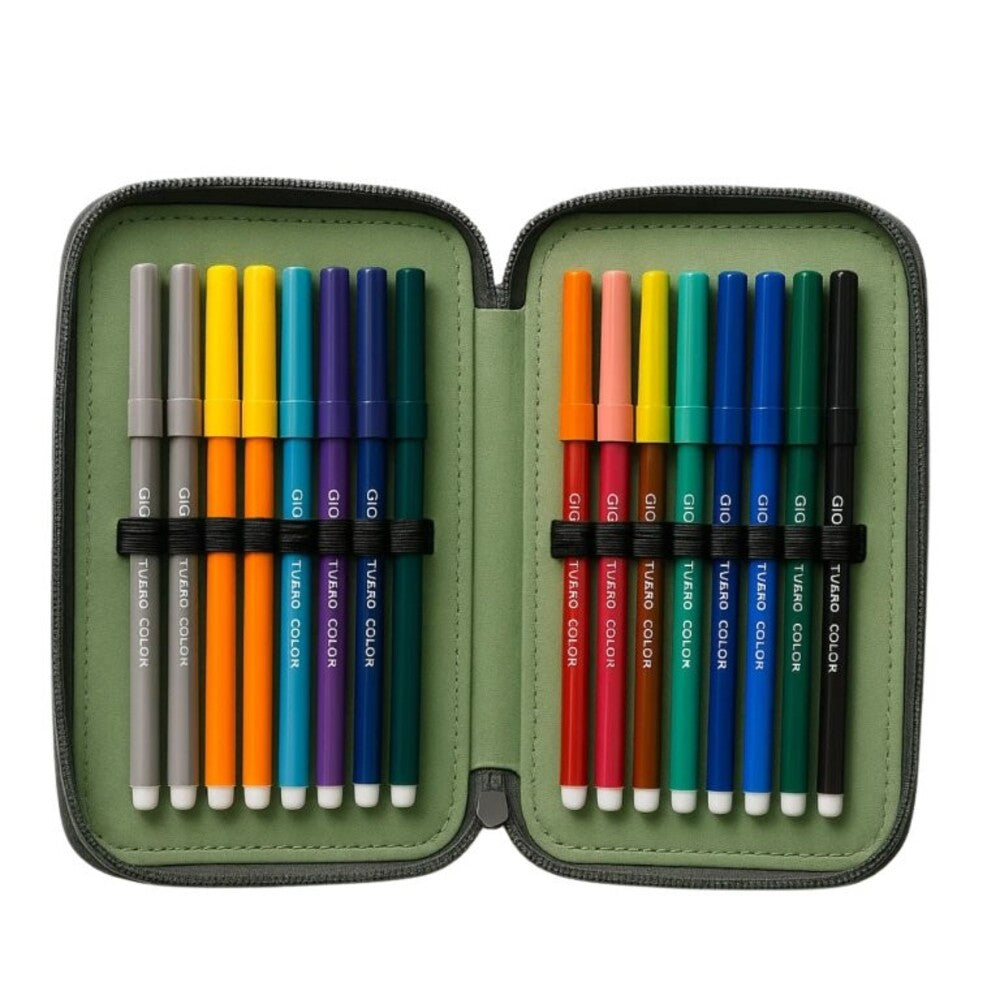 linea scuola astuccio a 3 zip premium tag nero be smart ean 8023650078344