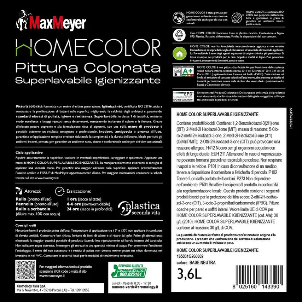 max meyer base neutra superlavabile homecolor 36 l ean 8025160143390