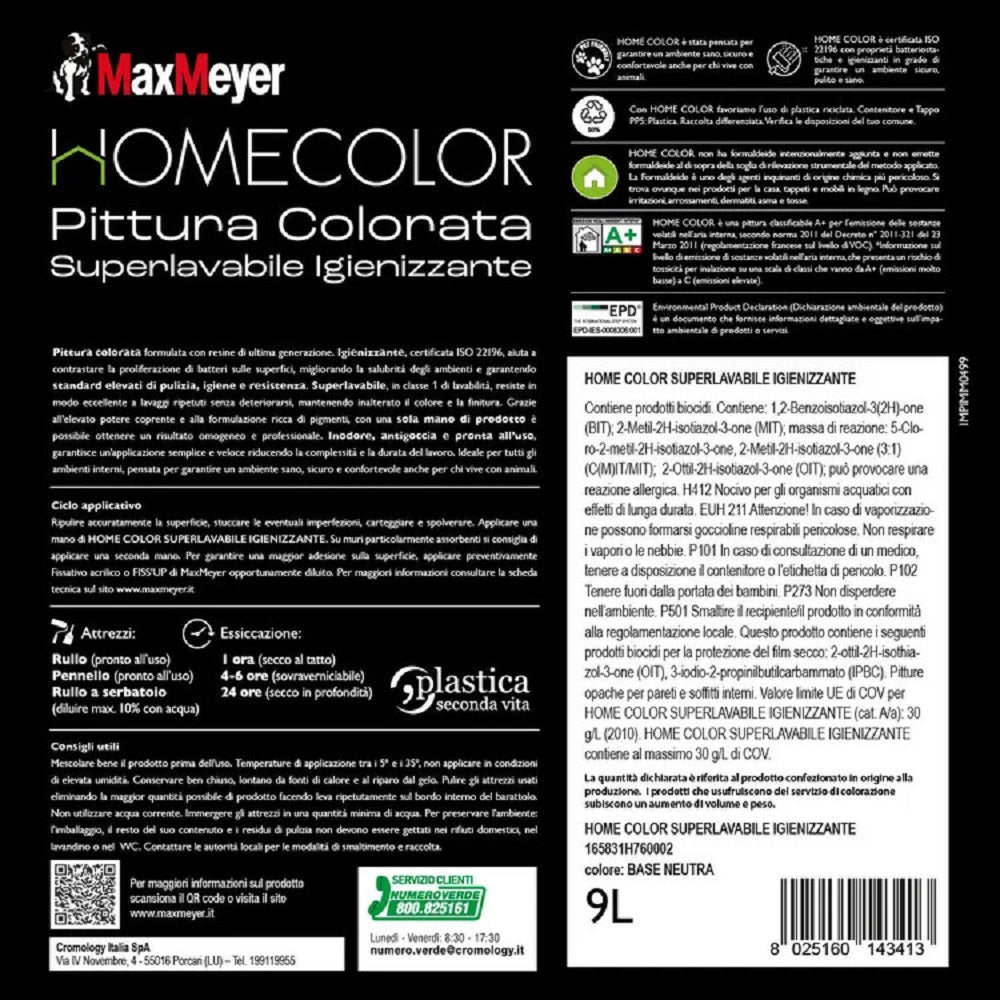 max meyer base neutra superlavabile homecolor 9 l ean 8025160143406