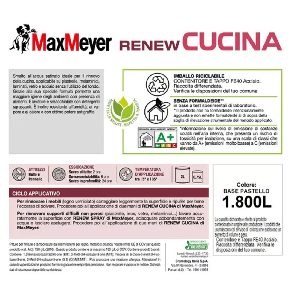 max meyer base smalto allacqua renew cucina pastello 18 l ean 8025160138365