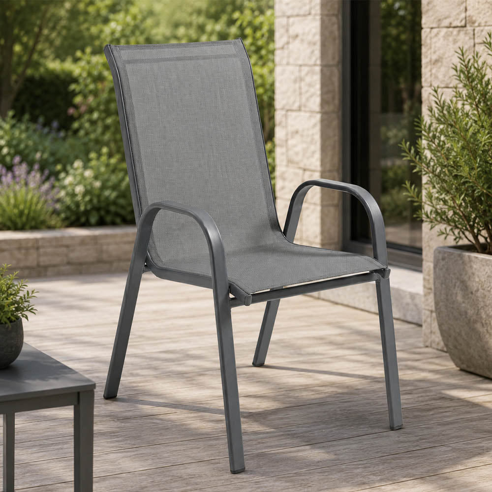 mirada sedia con braccioli leuca steel grigia textilene ean 8051944712001