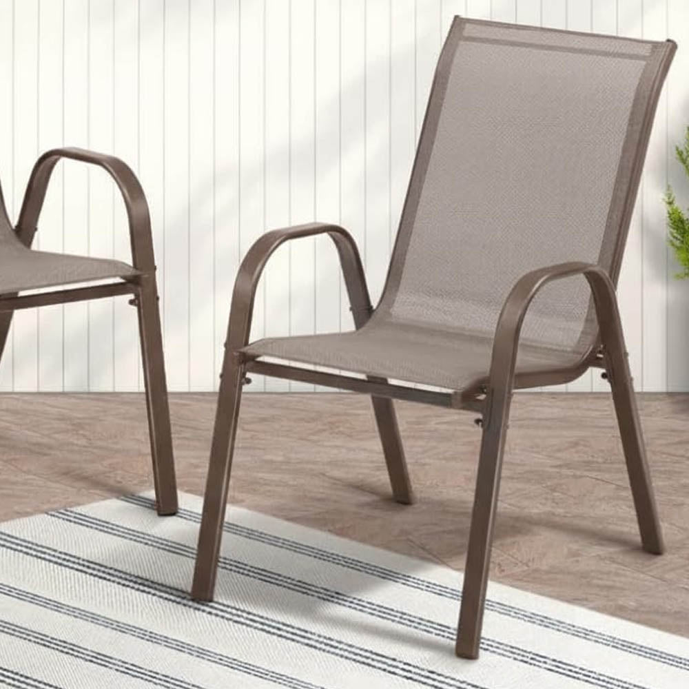 mirada sedia con braccioli leuca steel marrone textilene ean 8051944711998
