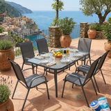 mirada set tavolo steel 6 sedie grigio ean 8051944711981