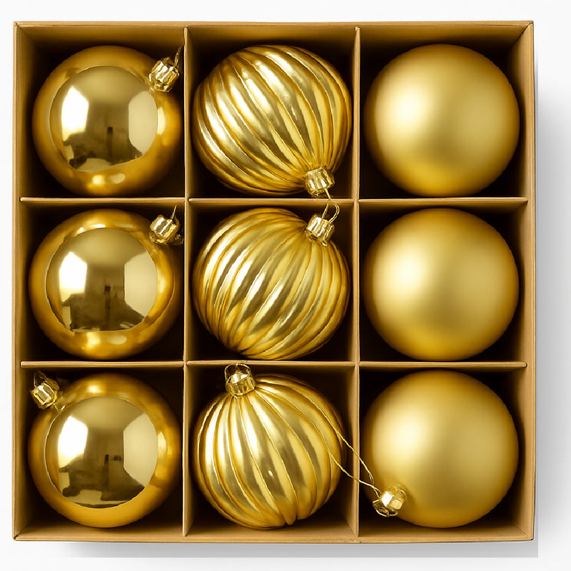 nbr pallina di natale oro 10 cm conf 9pz 3 decori ean 9972016912183