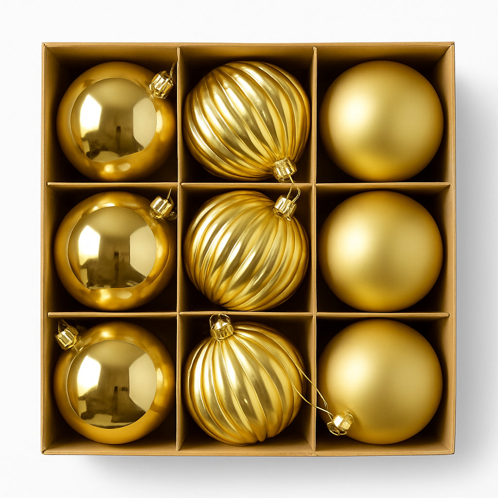 nbr pallina di natale oro 8 cm conf 9pz 3 decori ean 9972016912138