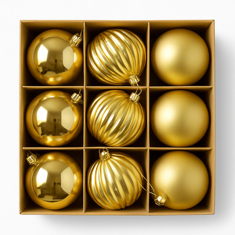 nbr pallina di natale oro 8 cm conf 9pz 3 decori ean 9972016912138