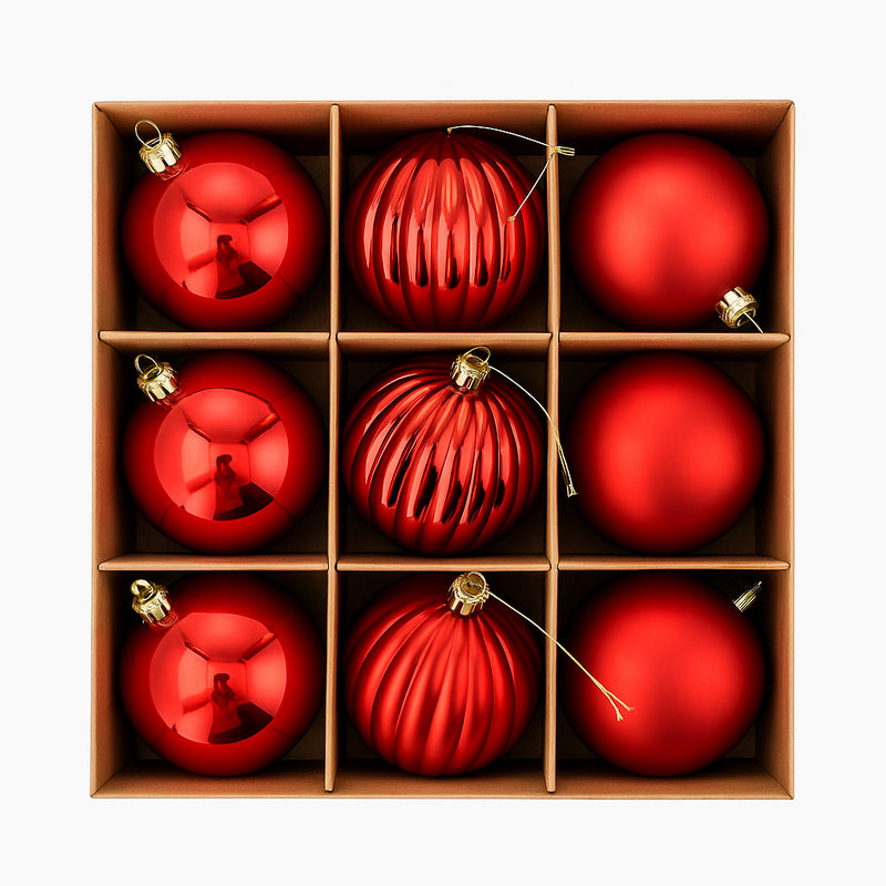 nbr pallina di natale rossa 8 cm conf 9pz 3 decori ean 9972016912121