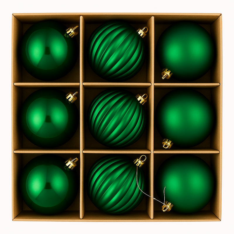 nbr pallina di natale verde 8 cm conf 9pz 3 decori ean 9972016912152