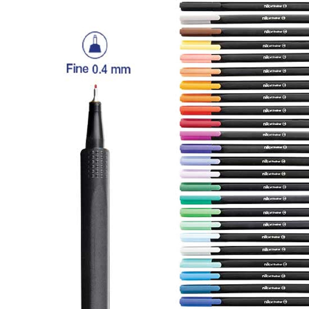 nikoffice fineliner punta fine 04 mm confezione 24 colori ean 8051818035106