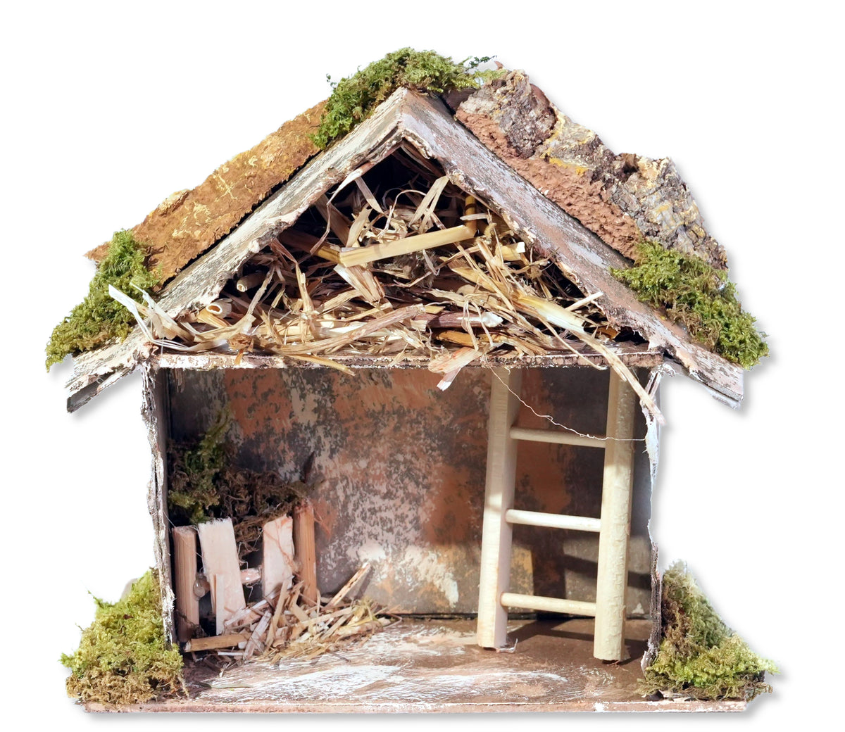 rossi rosa capanna vuota per presepe 15x10x15 cm ean 8018623805010