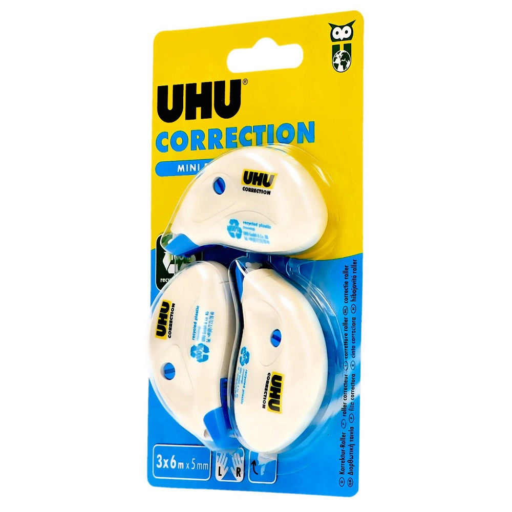 uhu bostik correttori mini roller uhu 3 pz da 6 mt 5 mm ean 4026700507157