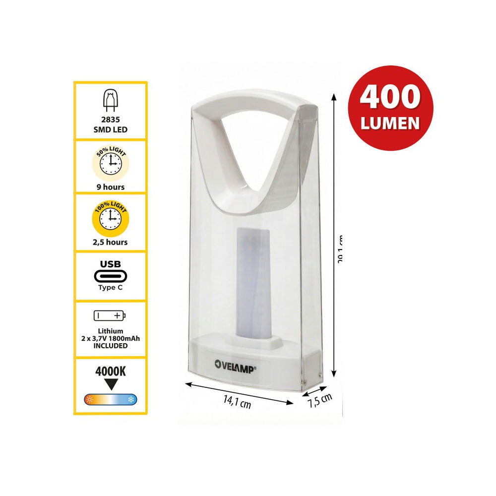 velamp lampada ricaricabile aqvua ir174 ean 8003910140325